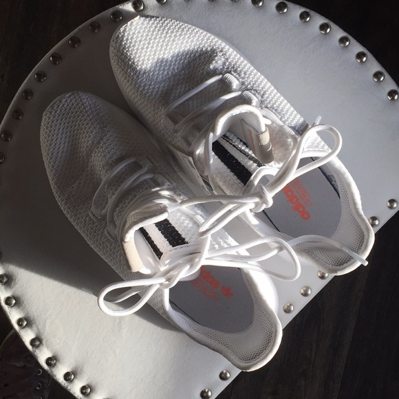 adidas Shoes - 🍑 👟white and peach adidas tubular shadow shoes👟